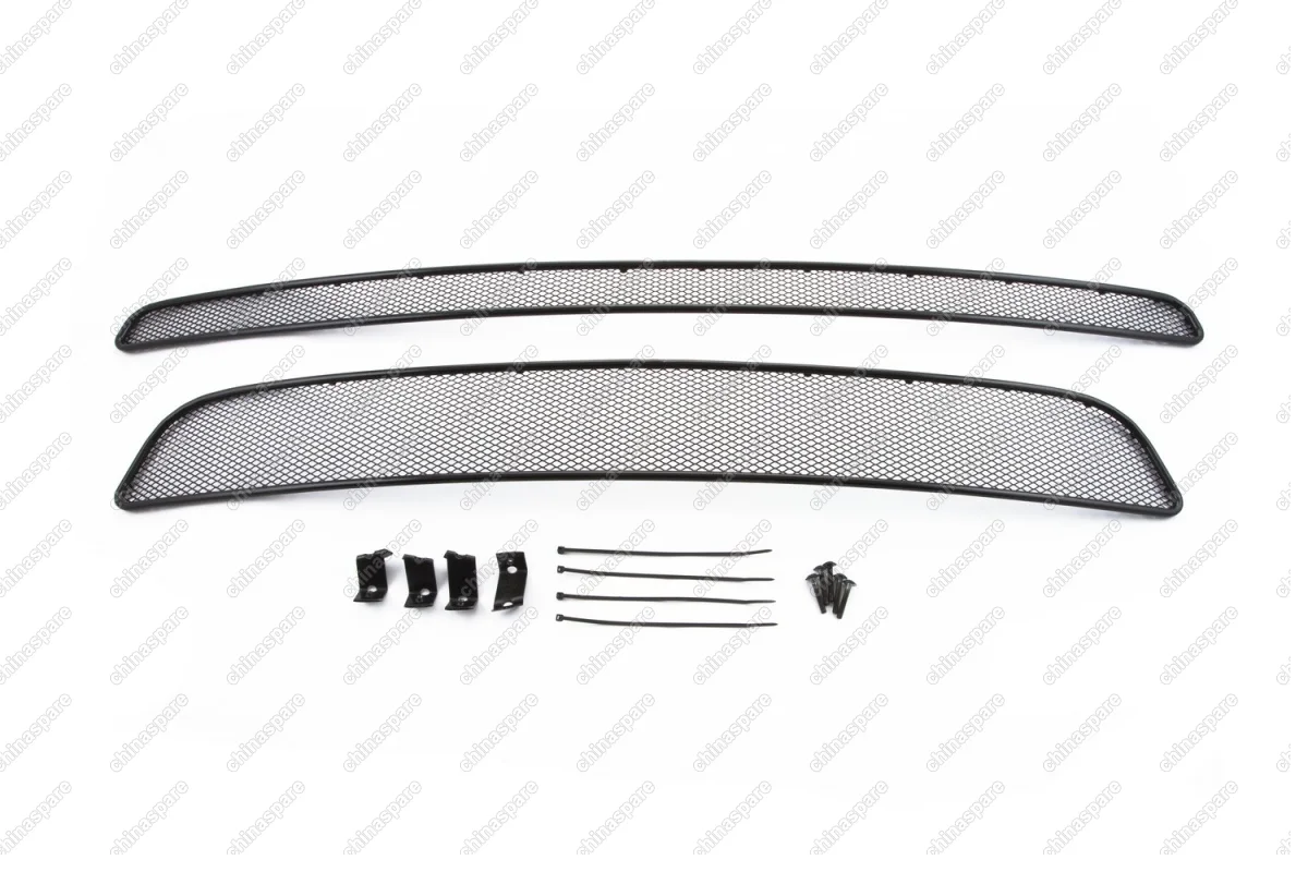 1431608101 Сетка на бампер внешняя для RENAULT Koleos 2008-2011, 2 шт., черн., 10 мм, для автомобилей с накладкой на бампер