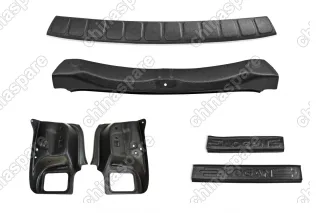 ZKR187502 Защитный комплект №1 (Обшивка задних фонарей, порожек, накладка на задний бампер, накладки на пороги) для Renault Logan 2014-