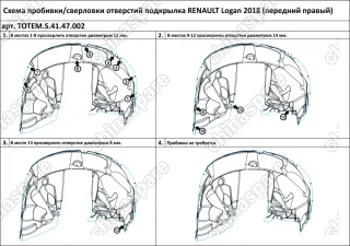 TOTEMS4147002 Подкрылок с шумоизоляцией Renault Logan, 2018-> (передний правый)