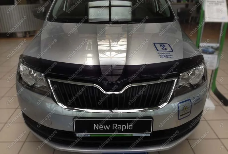 Дефлектор капота темный SKODA Rapid 2012-