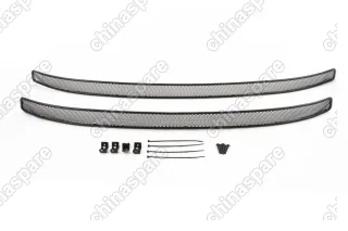 Сетка на бампер внешняя для SKODA Rapid Ambition и Elegance 2014-2017, 2 шт., черн., 10 мм, с противотуманными фонарями