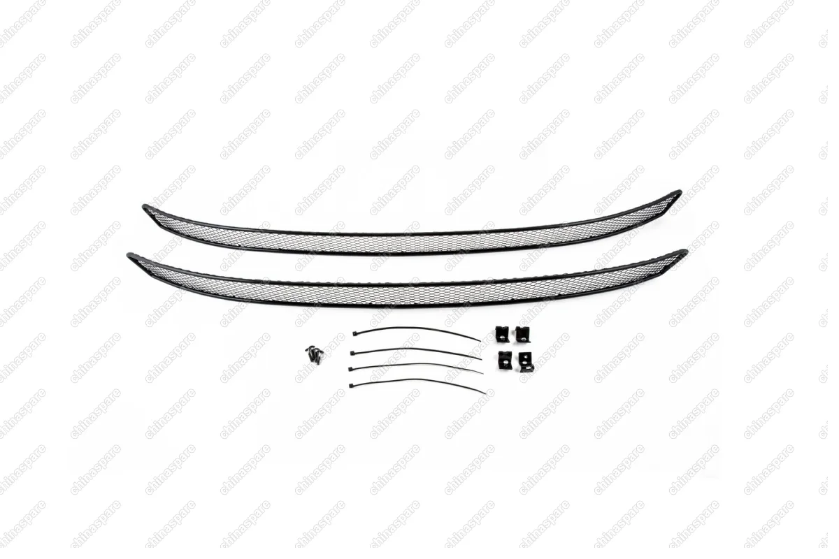 Сетка на бампер внешняя для SKODA Rapid Ambition и Elegance 2014-2017, 2 шт., черн., 15 мм, с противотуманными фонарями