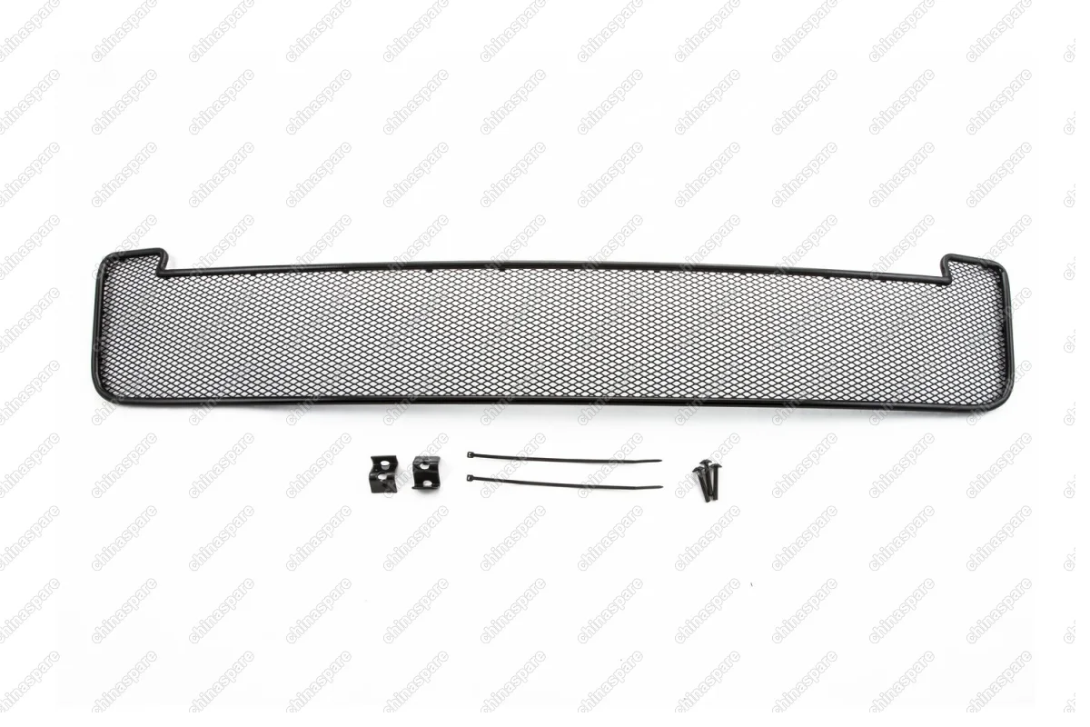 Сетка на бампер внешняя для SKODA Yeti Outdoor 2014->, черн., 10 мм, с противотуманными фонарями