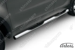 AFZDASYA05 Защита порогов d76 с проступями Arbori нерж. сталь для SsangYong ACTYON 2011-2013