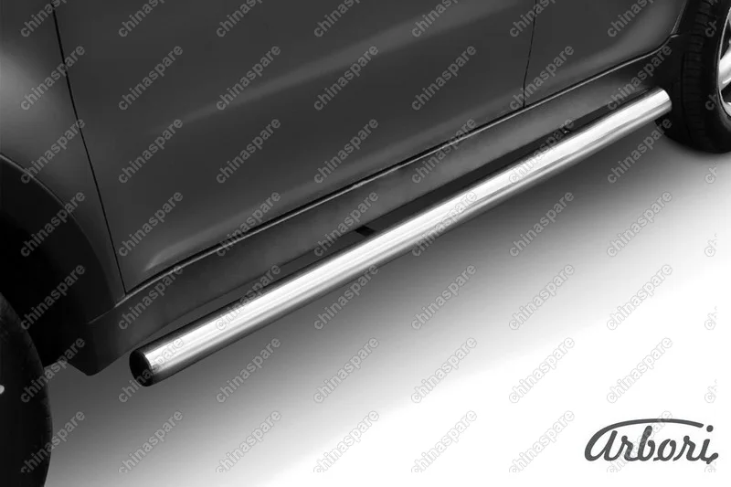 AFZDASYA06 Защита порогов d76 труба Arbori нерж. сталь для SsangYong ACTYON 2011-2013