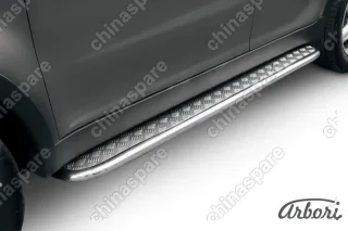 AFZDASYA08 Защита порогов d42 с листом Arbori нерж. сталь для SsangYong ACTYON 2011-2013