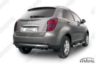 AFZDASYA10 Защита заднего бампера d57 длинная Arbori нерж. сталь для SsangYong ACTYON 2011-2013
