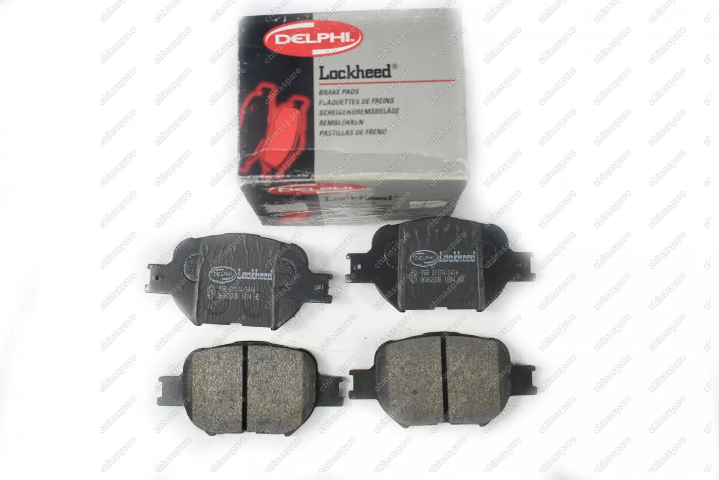 Колодки тормозные передние Delphi Lockheed Toyota Celica VII (T230) 99-, Corolla IX (E120) 01-, Corolla Verso (E120) 01-