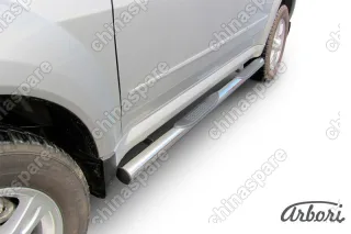 AFZDASYAS05 Защита порогов d76 с проступями Arbori нерж. сталь для SsangYong ACTYON SPORT 2013-2016
