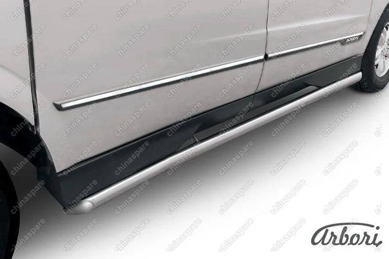 AFZDASYAS09 Защита порогов d57 с гибами Arbori нерж. сталь для SsangYong ACTYON SPORT 2013-2016
