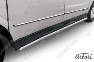 AFZDASYAS09 Защита порогов d57 с гибами Arbori нерж. сталь для SsangYong ACTYON SPORT 2013-2016