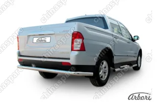 AFZDASYAS13 Защита заднего бампера d76 длинная Arbori нерж. сталь для SsangYong ACTYON SPORT 2013-2016
