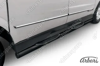 AFZDASYAS05B Защита порогов d76 с проступями Arbori черн. для SsangYong ACTYON SPORT 2013-2016