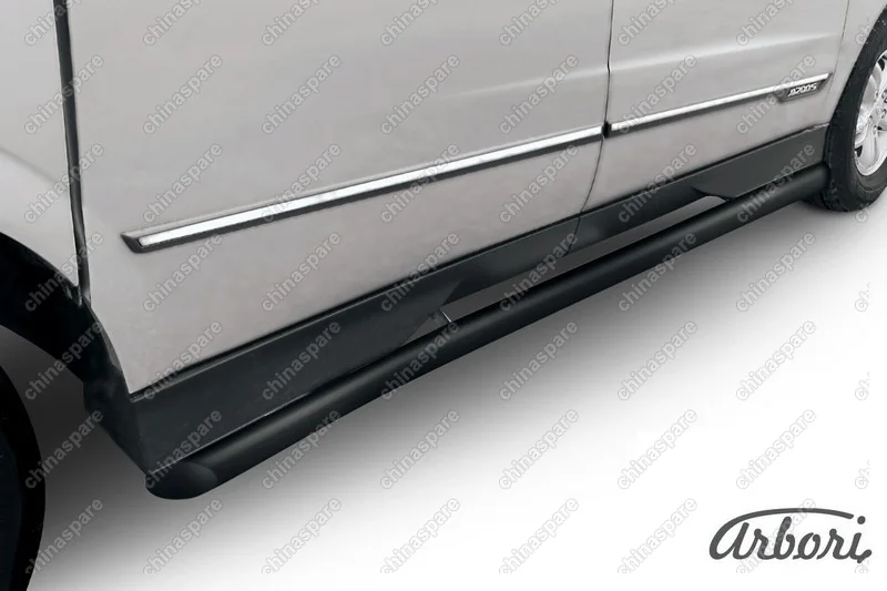 AFZDASYAS08B Защита порогов d76 с гибами Arbori черн. для SsangYong ACTYON SPORT 2013-2016