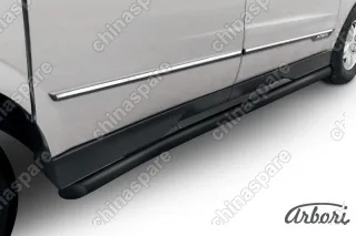 AFZDASYAS08B Защита порогов d76 с гибами Arbori черн. для SsangYong ACTYON SPORT 2013-2016