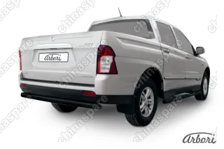 AFZDASYAS10B Защита заднего бампера d76 радиусная Arbori черн. для SsangYong ACTYON SPORT 2013-2016