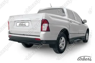 AFZDASYAS11B Защита заднего бампера d57 радиусная Arbori черн. для SsangYong ACTYON SPORT 2013-2016