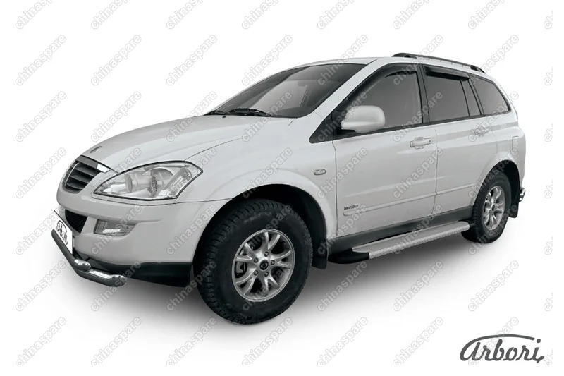 AFZDAALSYK02 Комплект алюминиевых порогов Arbori Optima Silver 1700 для SSANGYONG Kyron 2007-2015
