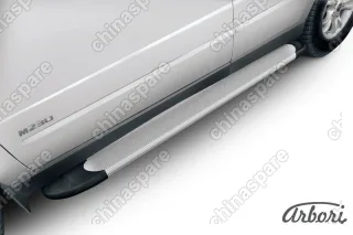 AFZDAALSYK02 Комплект алюминиевых порогов Arbori Optima Silver 1700 для SSANGYONG Kyron 2007-2015