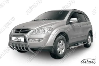 AFZDASYK04 Кенгурятник низкий d57 с защитой картера Arbori нерж. сталь для SSANGYONG Kyron 2007-2015