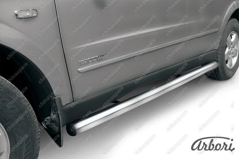 AFZDASYK13 Защита порогов d76 труба Arbori нерж. сталь для SSANGYONG Kyron 2007-2015