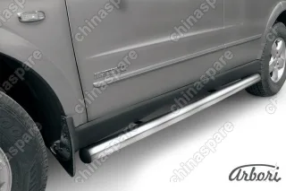 AFZDASYK13 Защита порогов d76 труба Arbori нерж. сталь для SSANGYONG Kyron 2007-2015