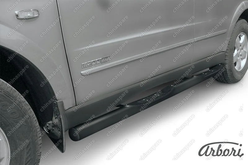 AFZDASYK11B Защита порогов d76 с проступями Arbori черн. для SSANGYONG Kyron 2007-2015