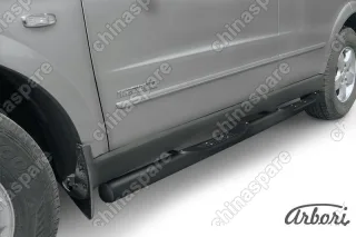 AFZDASYK11B Защита порогов d76 с проступями Arbori черн. для SSANGYONG Kyron 2007-2015