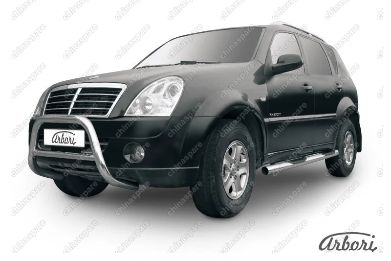 AFZDASSR04 Кенгурятник d57 низкий Arbori нерж. сталь для SsangYong REXTON 2010-2012
