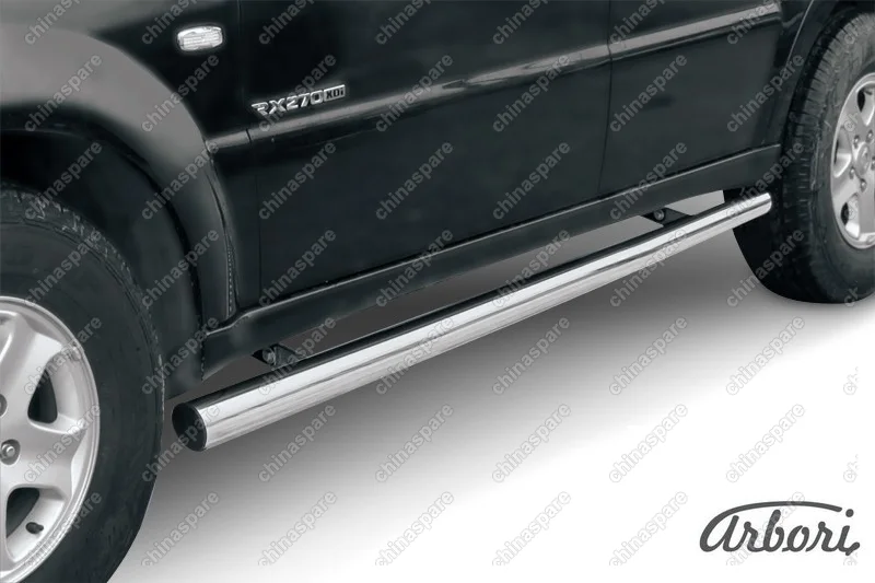 AFZDASSR09 Защита порогов d76 труба Arbori нерж. сталь для SsangYong REXTON 2010-2012