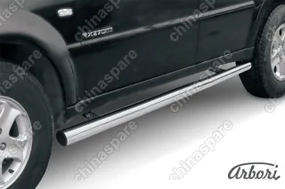 AFZDASSR09 Защита порогов d76 труба Arbori нерж. сталь для SsangYong REXTON 2010-2012