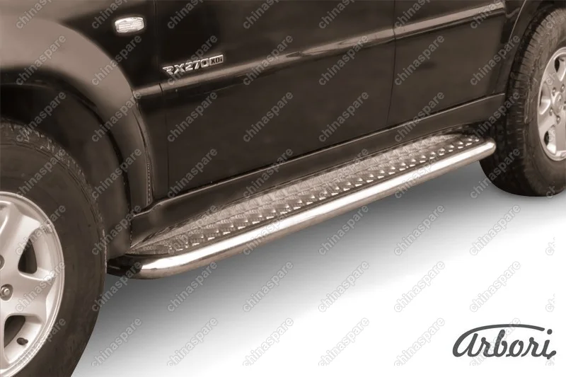 AFZDASSR10 Защита порогов d57 с листом Arbori нерж. сталь для SsangYong REXTON 2010-2012