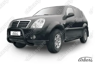 AFZDASSR02B Кенгурятник d76 низкий Arbori черн. для SsangYong REXTON 2010-2012