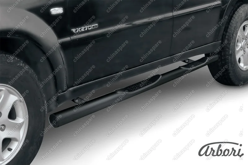 AFZDASSR08B Защита порогов d76 с проступями Arbori черн. для SsangYong REXTON 2010-2012
