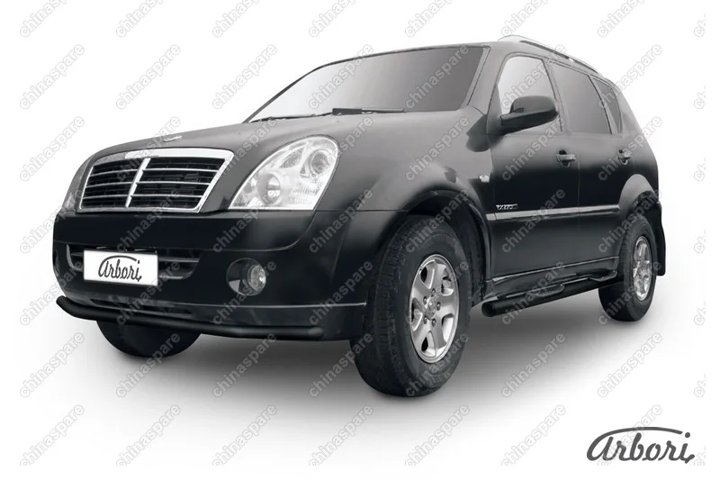 AFZDASSR14B Защита переднего бампера d57 Arbori черн. для SsangYong REXTON 2010-2012