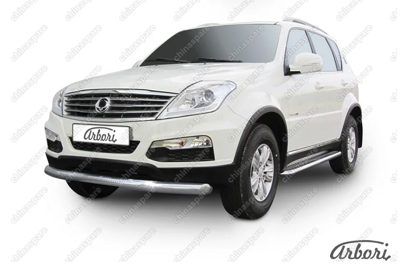 AFZDASSRN02 Защита переднего бампера d76 Arbori нерж. сталь для SsangYong REXTON 2013-2017