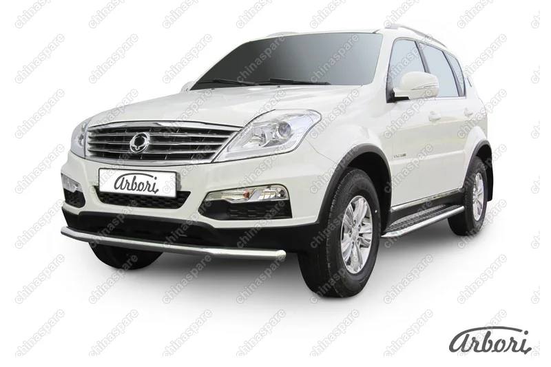 AFZDASSRN04 Защита переднего бампера d57 Arbori нерж. сталь для SsangYong REXTON 2013-2017