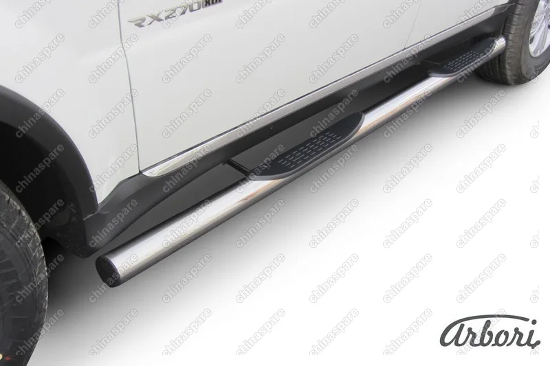 AFZDASSRN05 Защита порогов d76 с проступями Arbori нерж. сталь для SsangYong REXTON 2013-2017