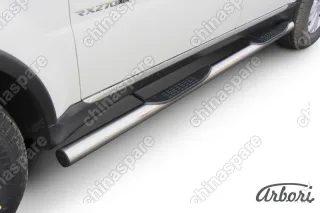 AFZDASSRN05 Защита порогов d76 с проступями Arbori нерж. сталь для SsangYong REXTON 2013-2017