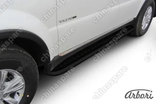 AFZDASSRN06B Защита штатных порогов Arbori d57 с листом SSANGYONG Rexton NEW 2013-чёрн.