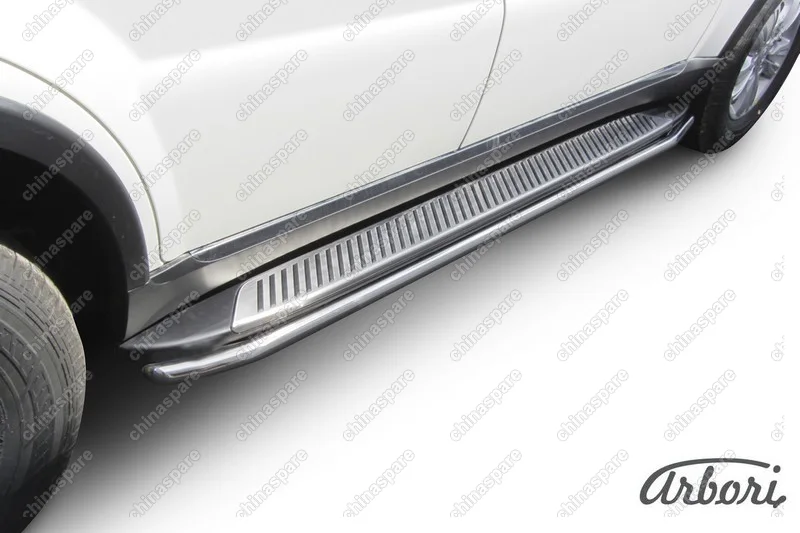 AFZDASSRN07 Защита штатного порога d42 Arbori нерж. сталь для SsangYong REXTON 2013-2017