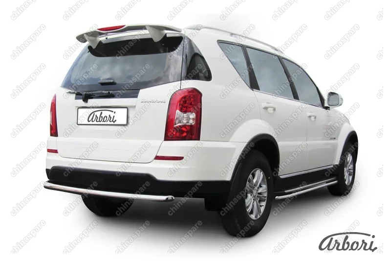AFZDASSRN09 Защита заднего бампера d57 радиусная Arbori нерж. сталь для SsangYong REXTON 2013-2017