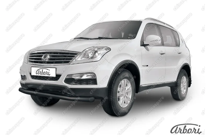 AFZDASSRN02B Защита переднего бампера d76 Arbori черн. для SsangYong REXTON 2013-2017