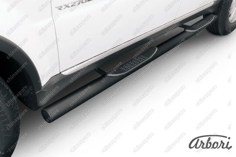 AFZDASSRN05B Защита порогов d76 с проступями Arbori черн. для SsangYong REXTON 2013-2017