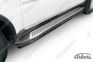 AFZDASSRN07B Защита штатного порога d42 Arbori черн. для SsangYong REXTON 2013-2017