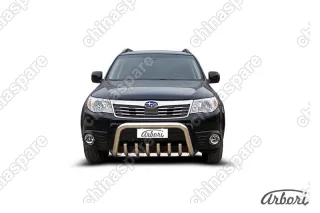AFZDASF01 Кенгурятник d76 низкий с защитой картера Arbori нерж. сталь для Subaru FORESTER 2008-2013