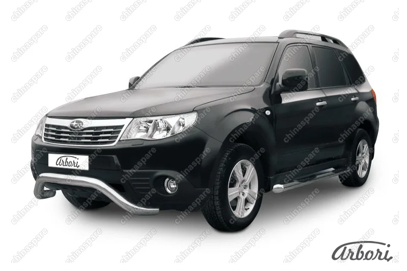 AFZDASF04 Кенгурятник d76 "мини" Arbori нерж. сталь для Subaru FORESTER 2008-2013