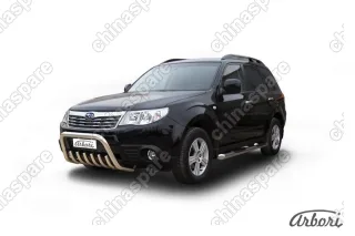 AFZDASF05 Кенгурятник d57 низкий с защитой картера Arbori нерж. сталь для Subaru FORESTER 2008-2013