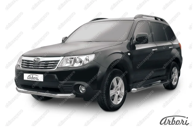 AFZDASF10 Защита переднего бампера d76 Arbori нерж. сталь для Subaru FORESTER 2008-2013