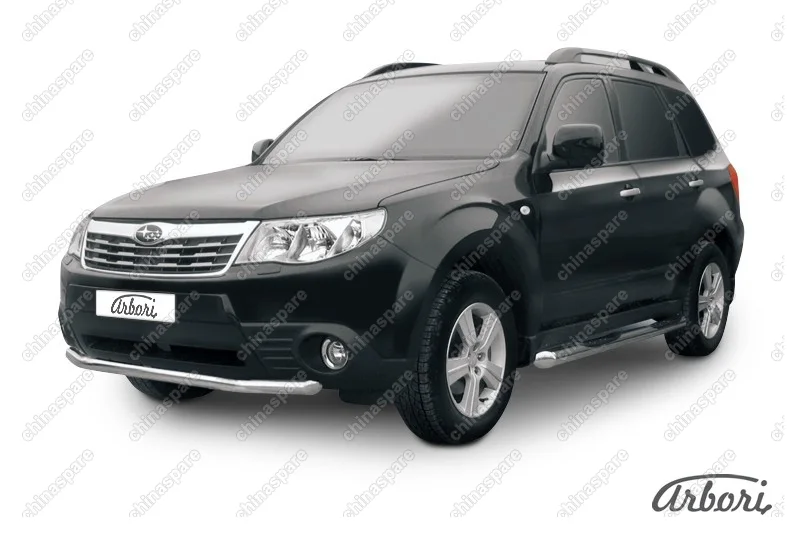AFZDASF12 Защита переднего бампера d57 Arbori нерж. сталь для Subaru FORESTER 2008-2013